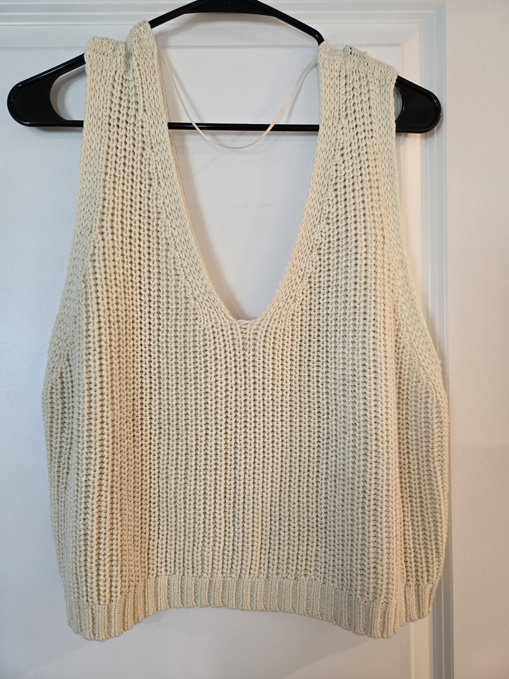 O'Neill Cream Open-Knit V-Neck Sweater Tank